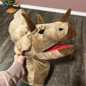 The Puppet Company Triceratops Hand Puppet Large Plush Dinosaur Toy